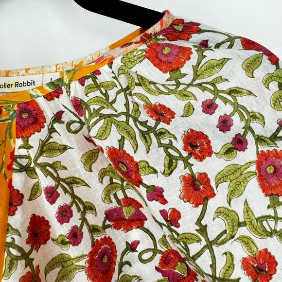 Roller Rabbit Semara Tamania Dress Floral Boho Cotton Dress Small - Picture 12 of 14